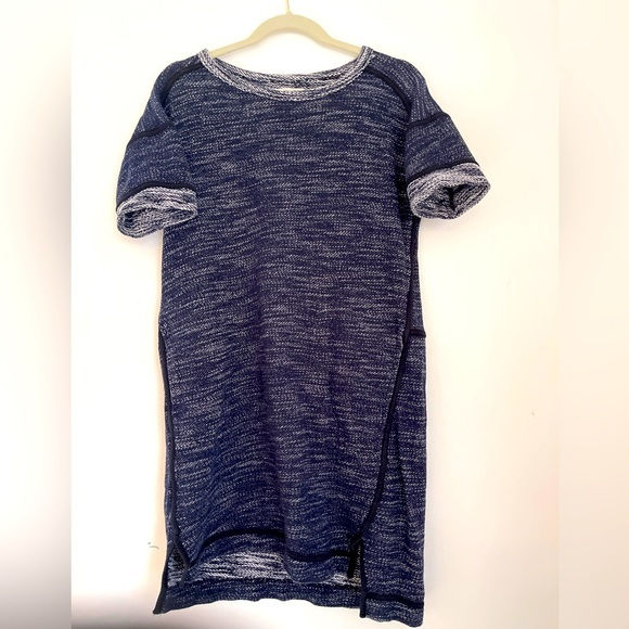 Madewell‎ Knit Textured Sweatshirt Short Sleeve Pullover Dress Pockets Size S - Picture 1 of 6